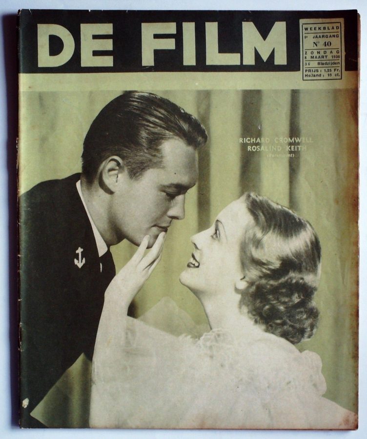 DE FILM magazine side cover 8 March 1936