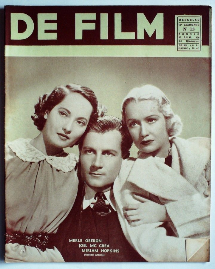 DE FILM magazine side cover 30 August 1936