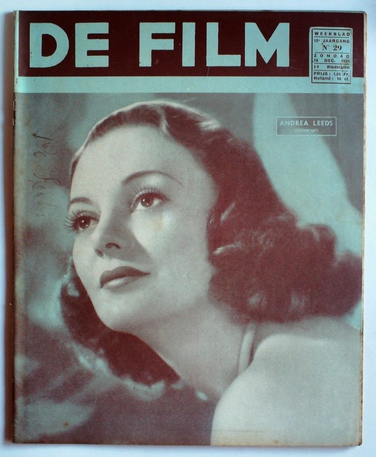 DE FILM magazine side cover 18 December 1938