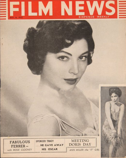 WEEKLY FILM NEWS/FILM NEWS magazine side cover 14 May 1955