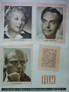 FILM (Po) magazine side cover Issue 49  1954