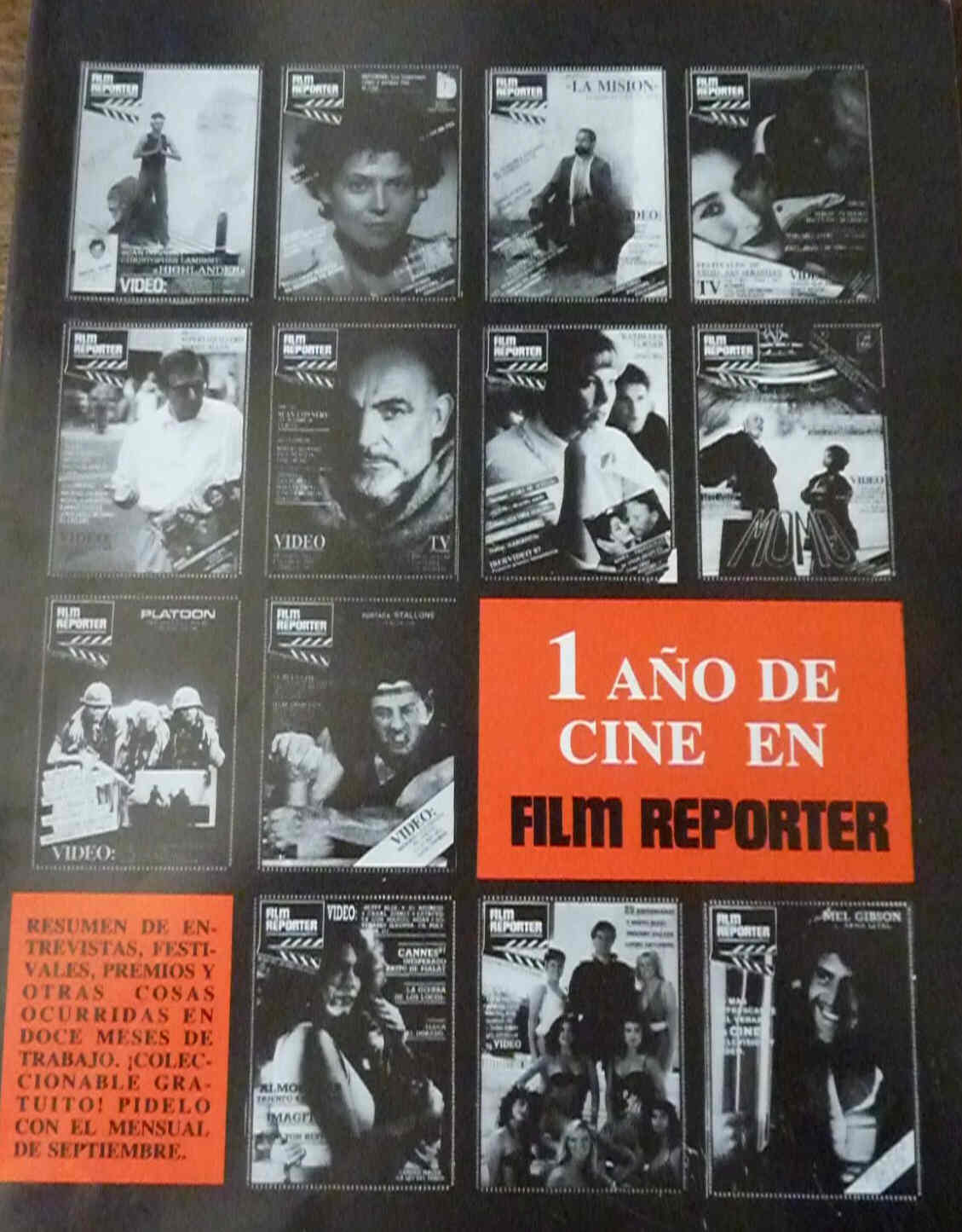 FILM REPORTER magazine side cover  Annual  1987