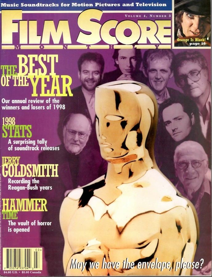 FILM SCORE MONTHLY magazine side cover Issue 100  Vol 4 # 3 March/April 1999