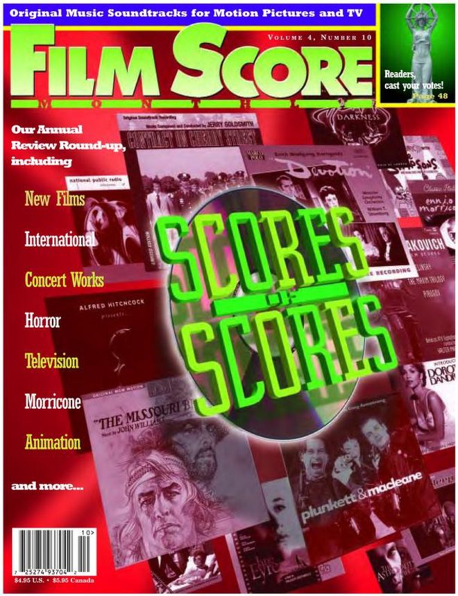 FILM SCORE MONTHLY magazine side cover Issue 107  Vol 4 # 10 December 1999