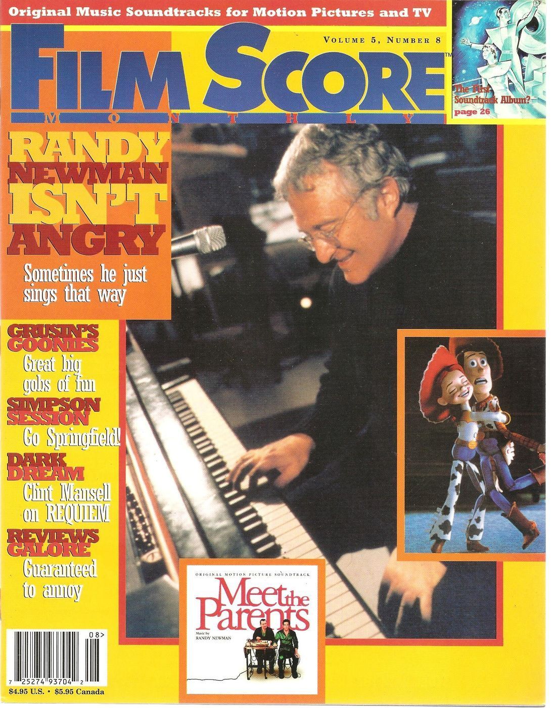 FILM SCORE MONTHLY magazine side cover Issue 115  Vol 5 # 8 September/October 2000
