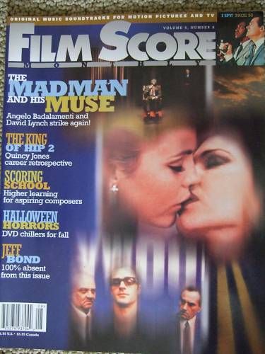 FILM SCORE MONTHLY magazine side cover Issue 125 Vol 6 # 8 September/October 2001
