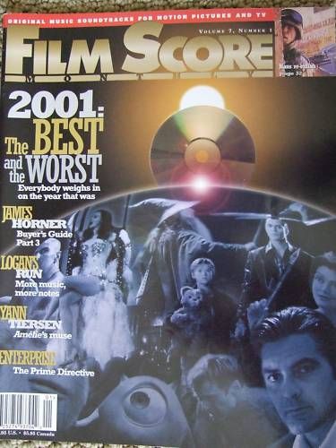 FILM SCORE MONTHLY magazine side cover Issue 128 Vol 7 # 1 January 2002