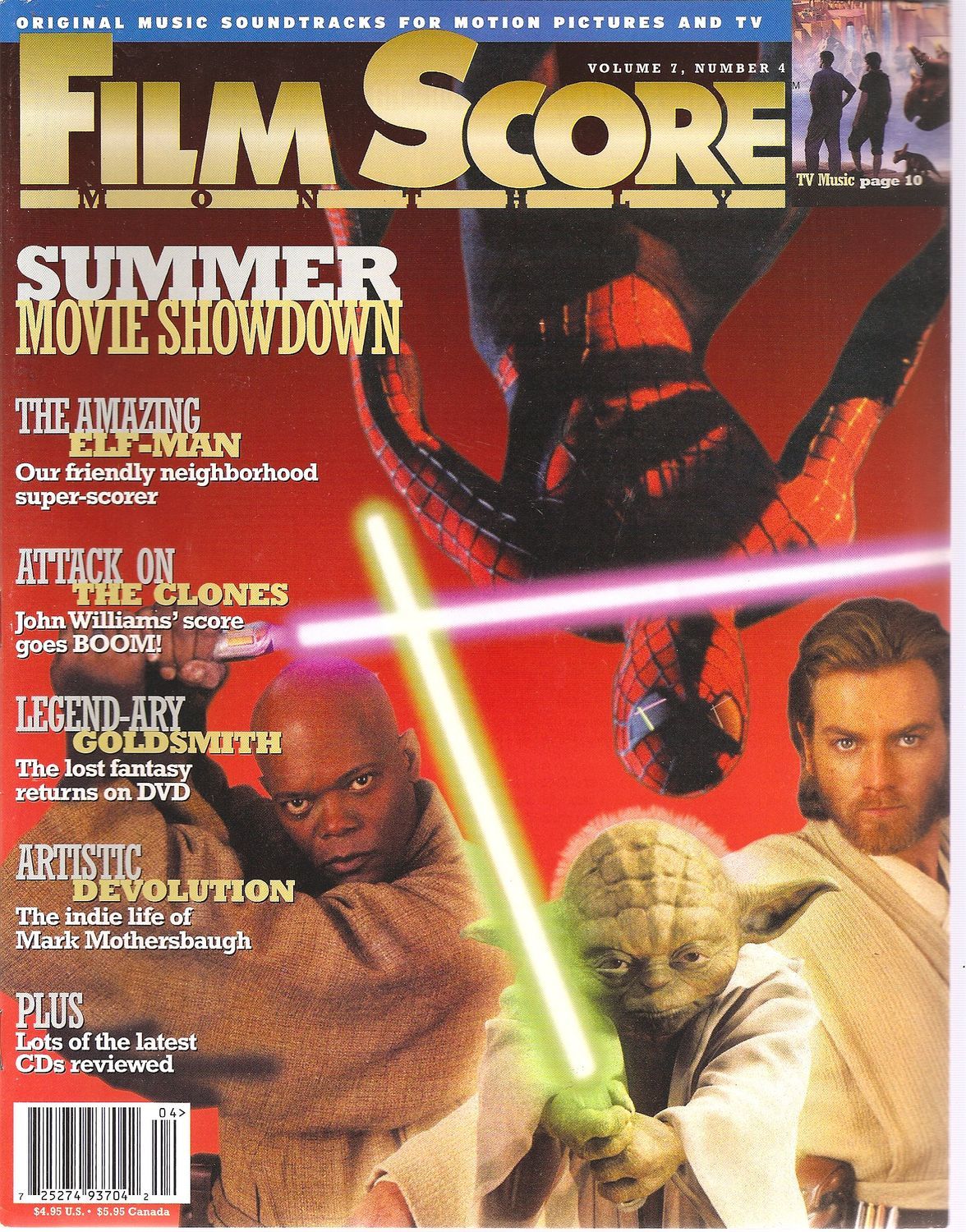 FILM SCORE MONTHLY magazine side cover Issue 131 Vol 7 # 4 April/May 2002