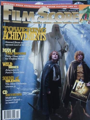FILM SCORE MONTHLY magazine side cover Issue 137 Vol 7 # 10 December 2002