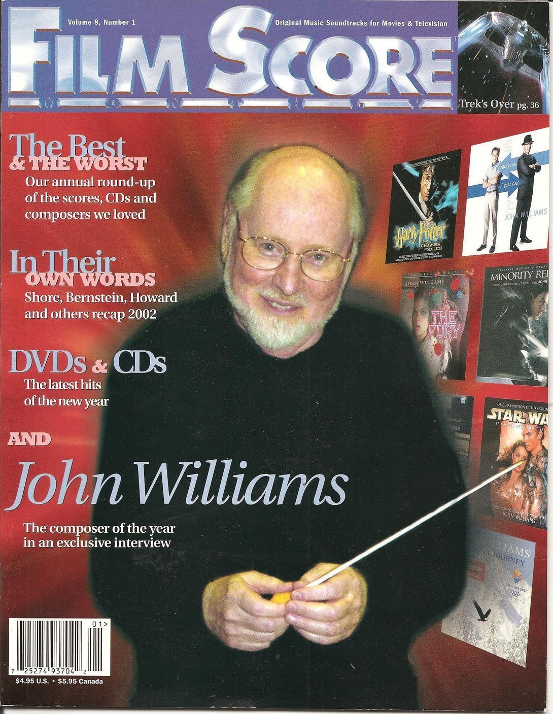 FILM SCORE MONTHLY magazine side cover Issue 138 Vol 8 # 1 January 2003
