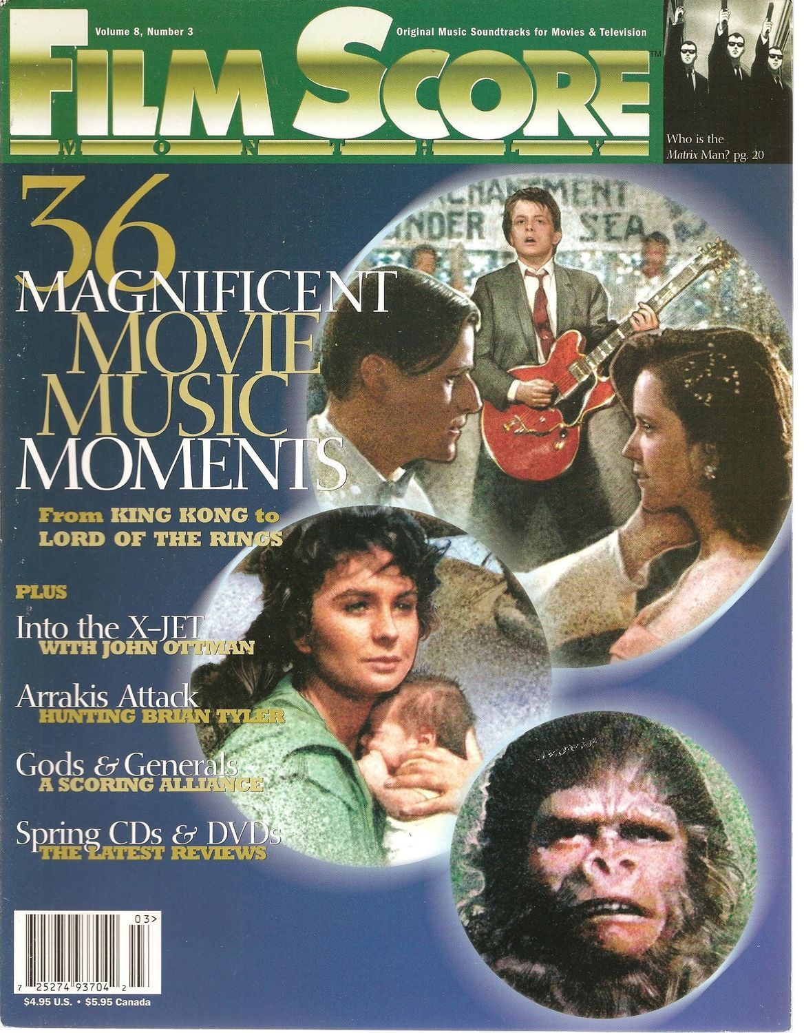 FILM SCORE MONTHLY magazine side cover Issue 140 Vol 8 # 3 March 2003