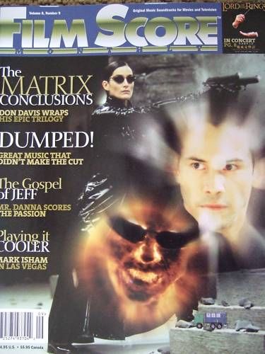 FILM SCORE MONTHLY magazine side cover Issue 146 Vol 8 # 9 October/November 2003