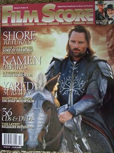 FILM SCORE MONTHLY magazine side cover Issue 147 Vol 8 # 10 December 2003