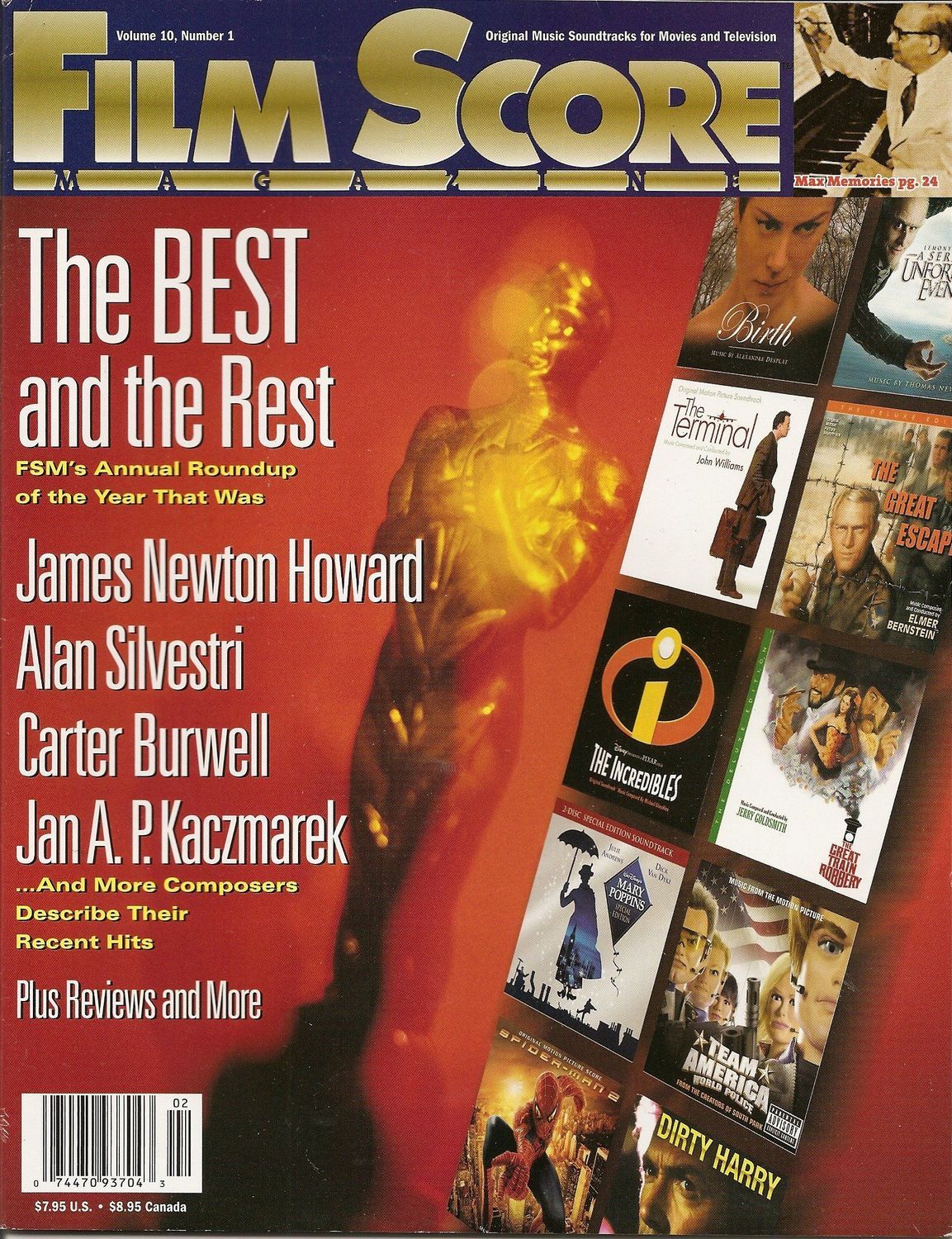 FILM SCORE MONTHLY magazine side cover Issue 158  Vol 10 # 1 January/February 2005