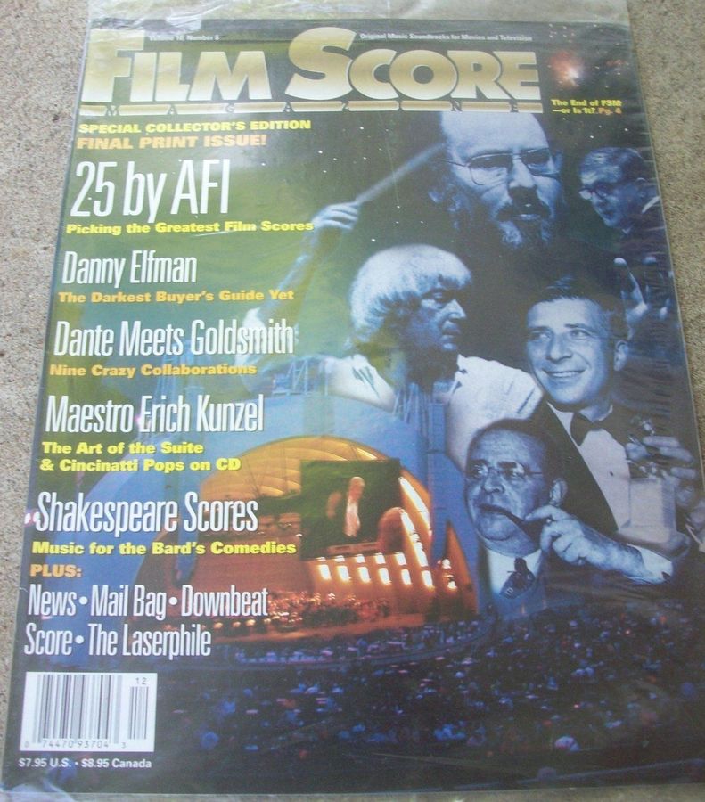 FILM SCORE MONTHLY magazine side cover Issue 163  Vol 10 # 6 November/December 2005