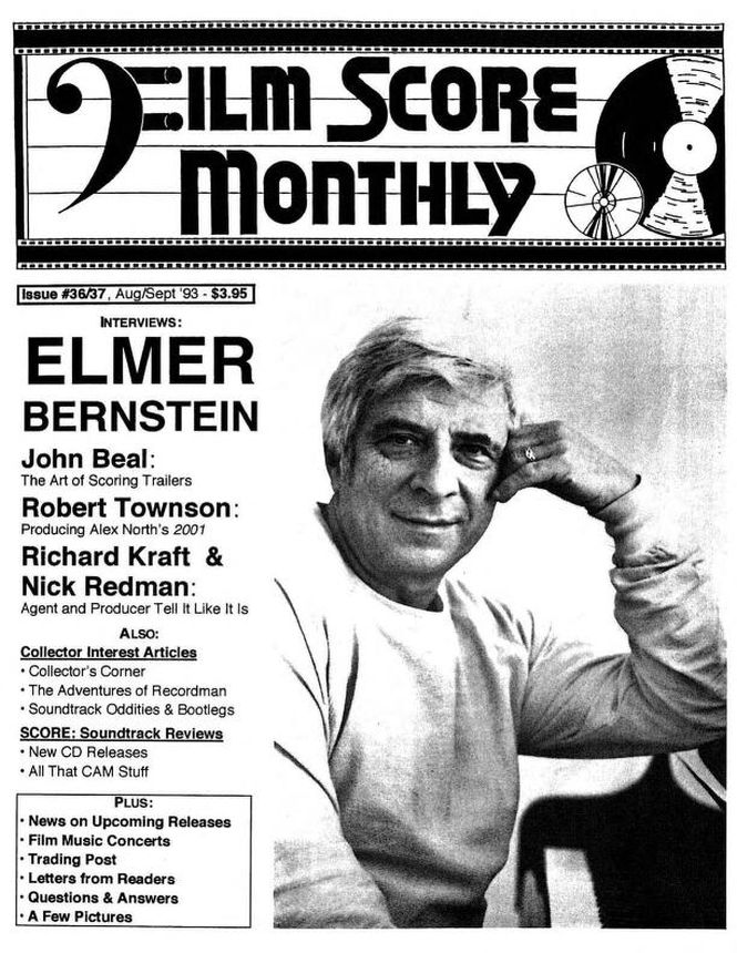 FILM SCORE MONTHLY magazine side cover Issue 36/37 August/September 1993