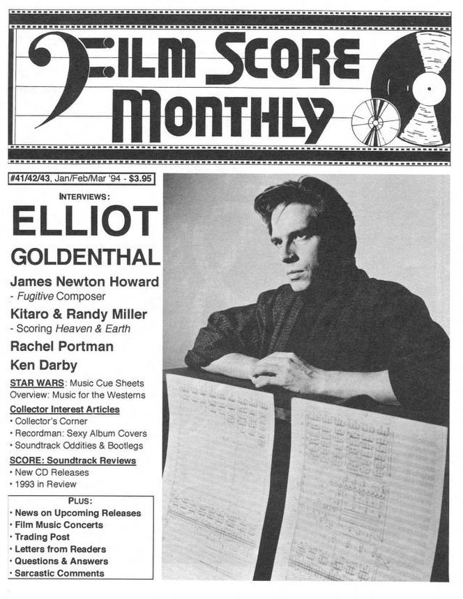 FILM SCORE MONTHLY magazine side cover Issue 41-43 January-March 1994