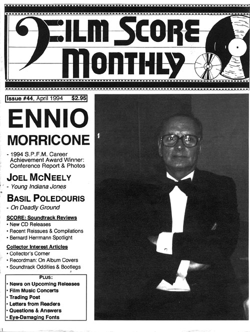FILM SCORE MONTHLY magazine side cover Issue 44 April 1994