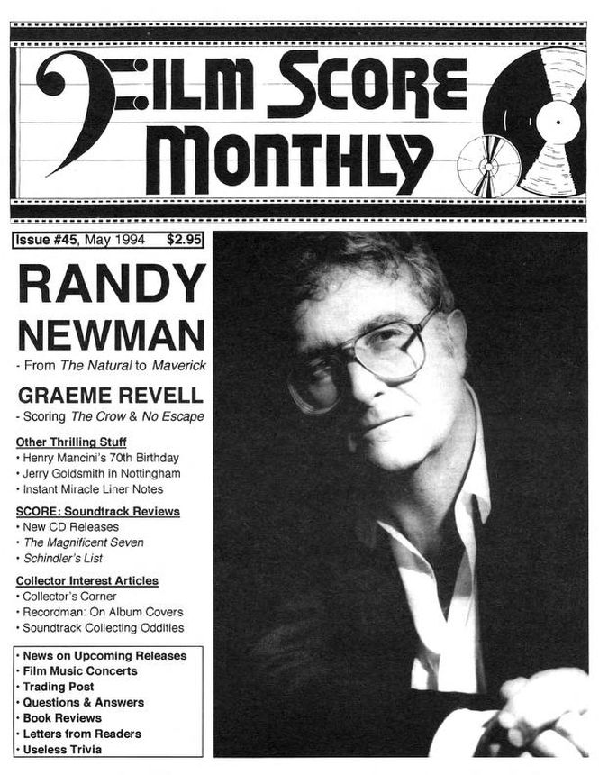 FILM SCORE MONTHLY magazine side cover Issue 45 May 1994