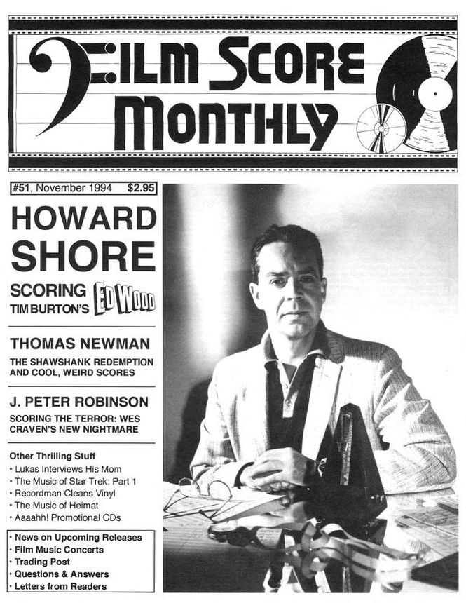 FILM SCORE MONTHLY magazine side cover Issue 51 November 1994