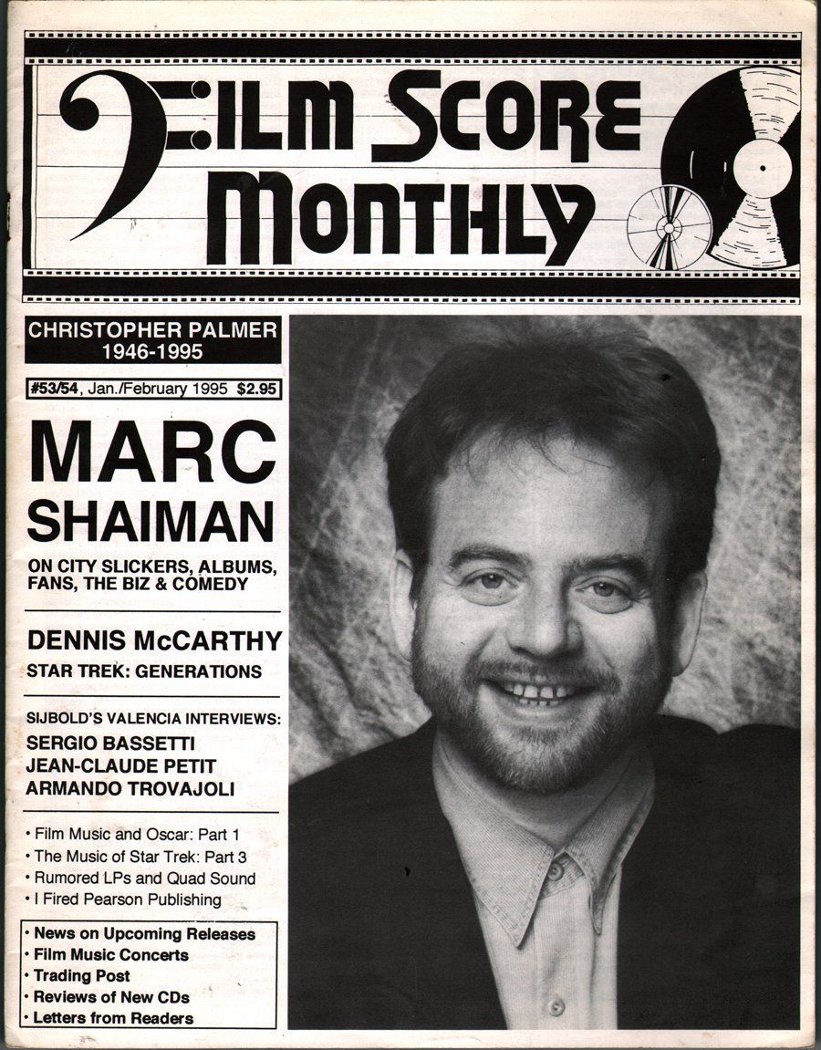 FILM SCORE MONTHLY magazine side cover Issue 53/54 January/February 1995