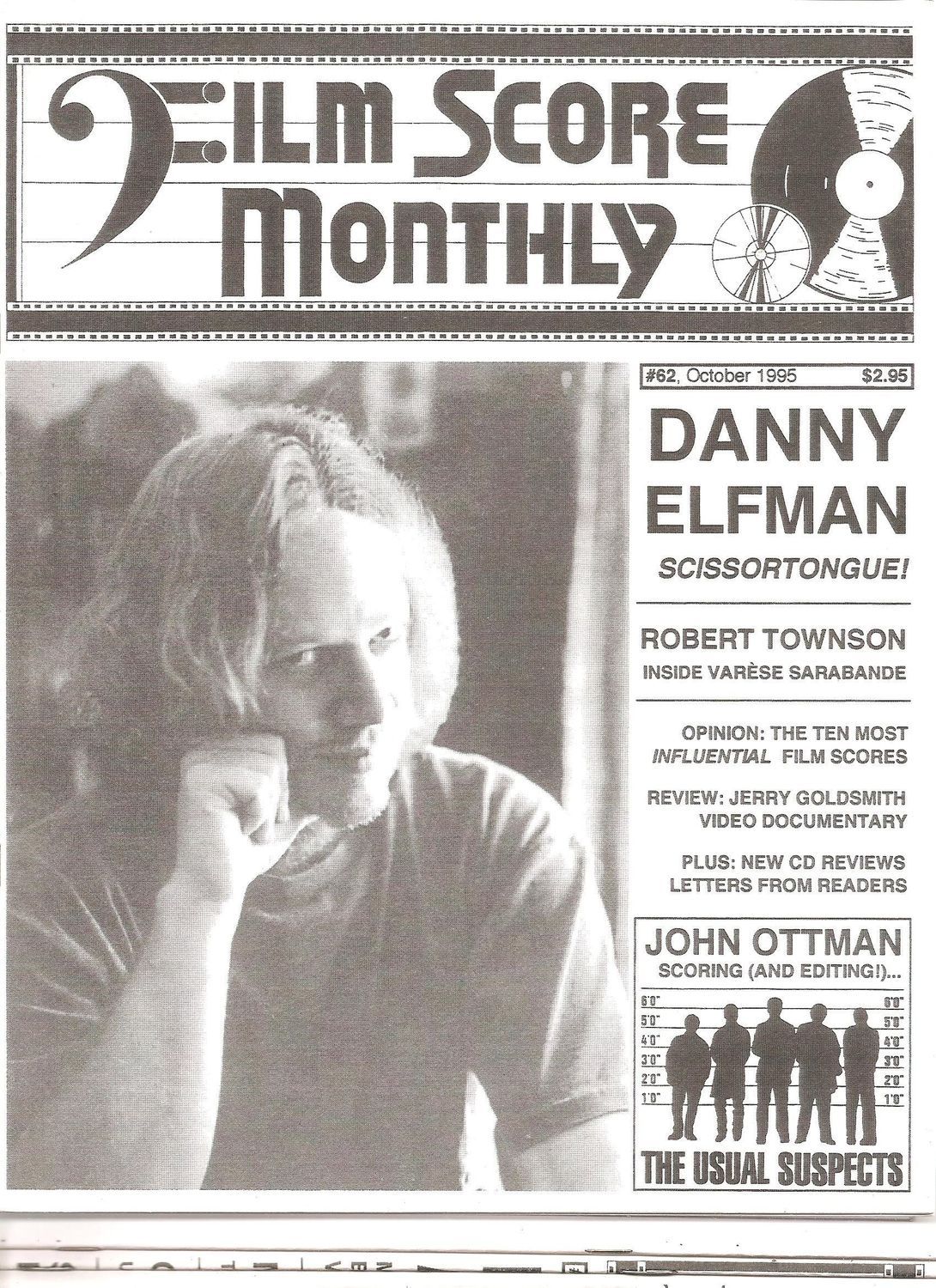 FILM SCORE MONTHLY magazine side cover Issue 62 October 1995