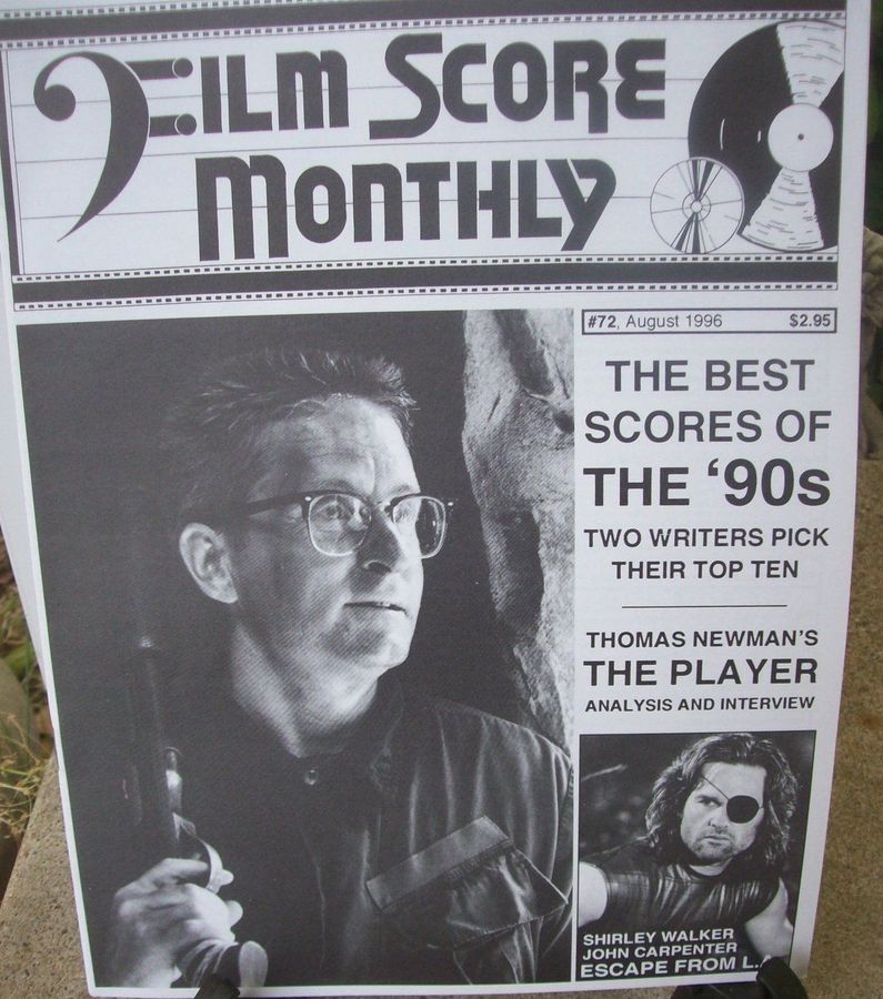 FILM SCORE MONTHLY magazine side cover Issue 72 August 1996