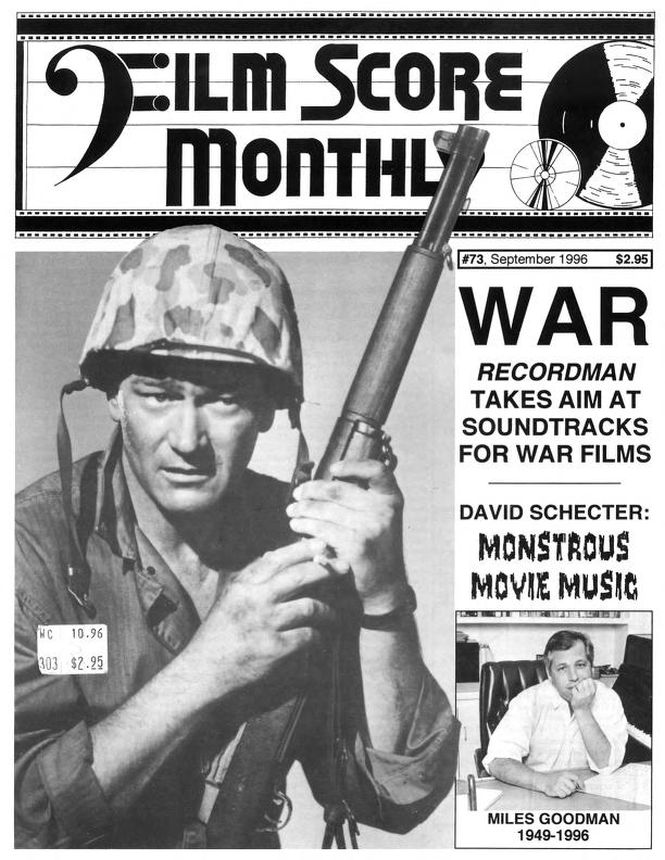 FILM SCORE MONTHLY magazine side cover Issue 73 September 1996