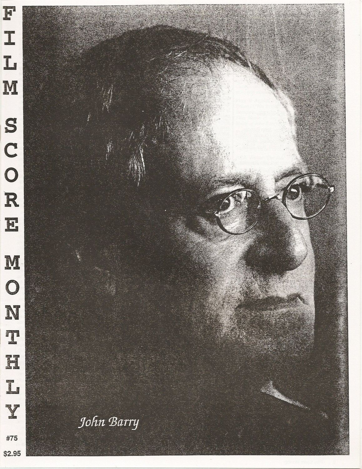 FILM SCORE MONTHLY magazine side cover Issue 75 November 1996