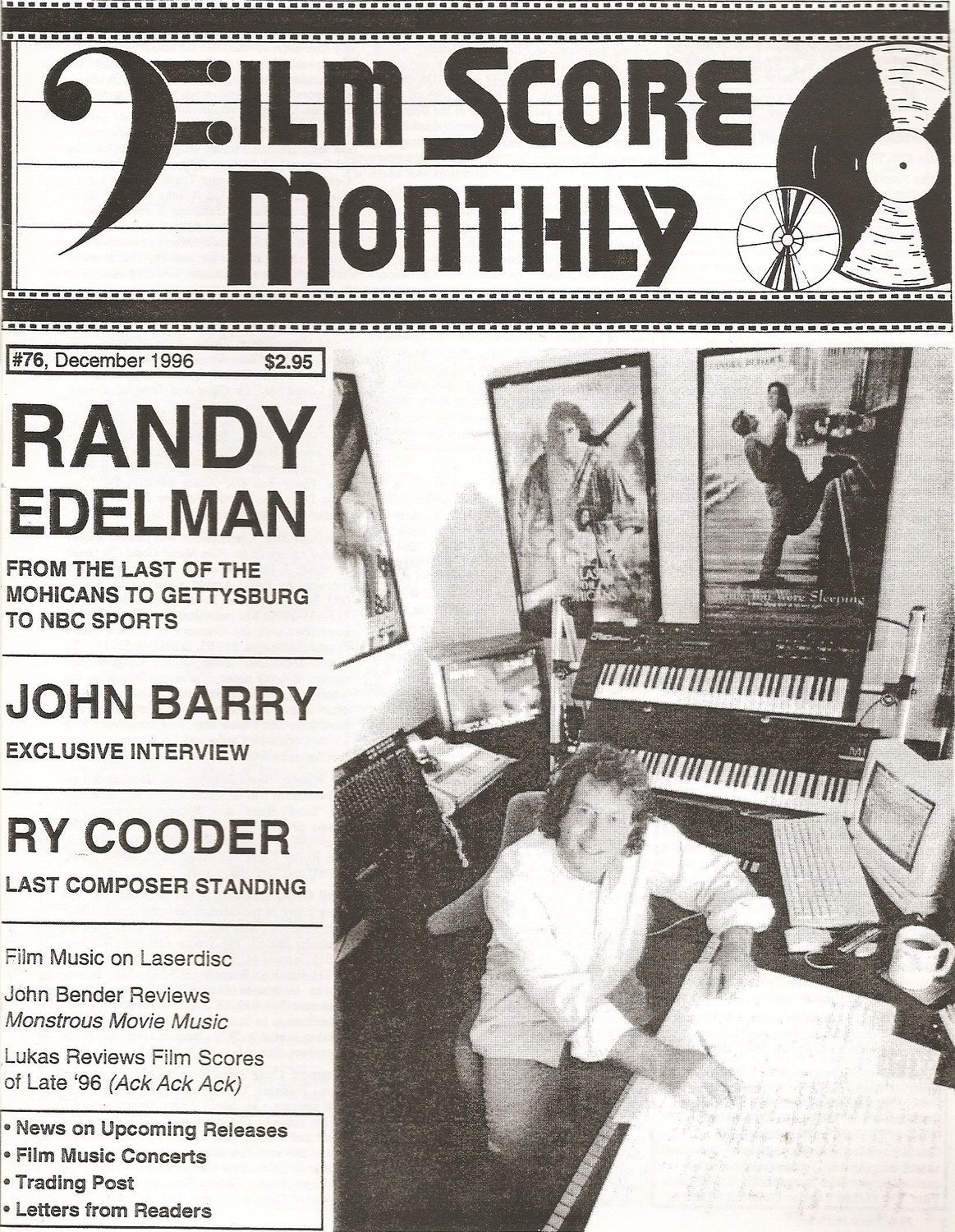 FILM SCORE MONTHLY magazine side cover Issue 76 December 1996