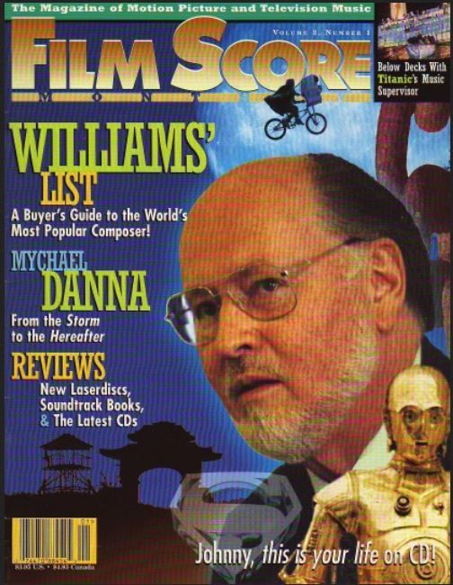 FILM SCORE MONTHLY magazine side cover Issue 88  Vol 3 # 1 January 1998