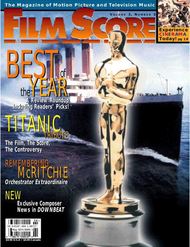 FILM SCORE MONTHLY magazine side cover Issue 90  Vol 3 # 3 March/April 1998
