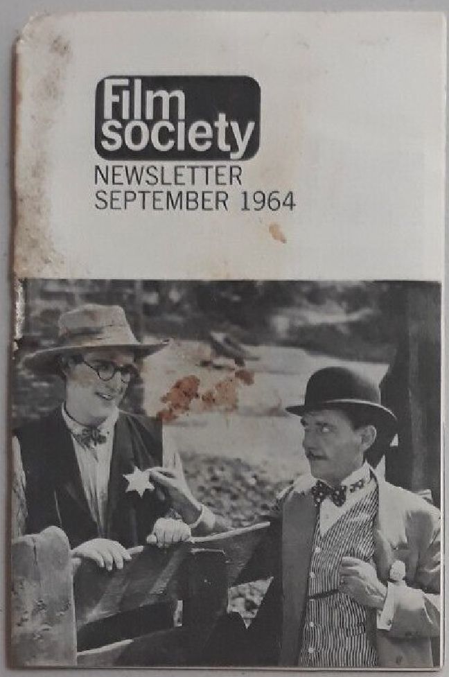 FILM SOCIETY REVIEW magazine side cover September 1964