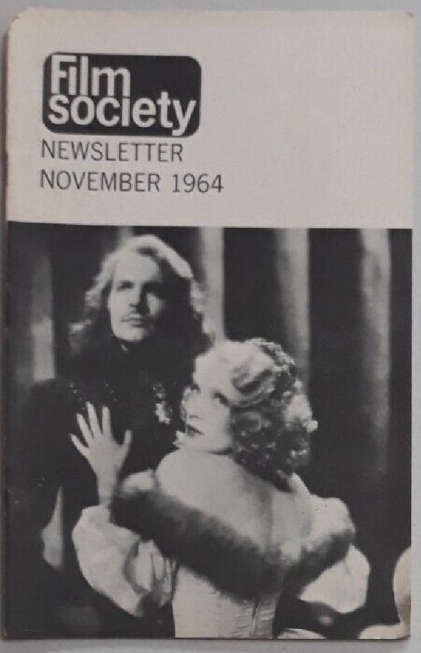 FILM SOCIETY REVIEW magazine side cover November 1964