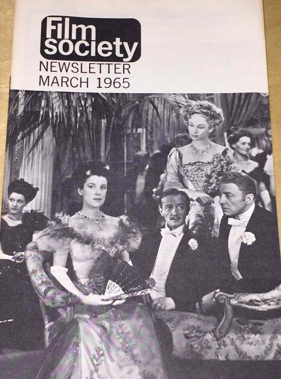 FILM SOCIETY REVIEW magazine side cover March 1965