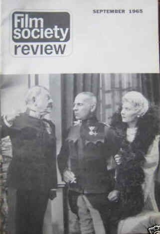 FILM SOCIETY REVIEW magazine side cover  Vol 1 # 1 September 1965
