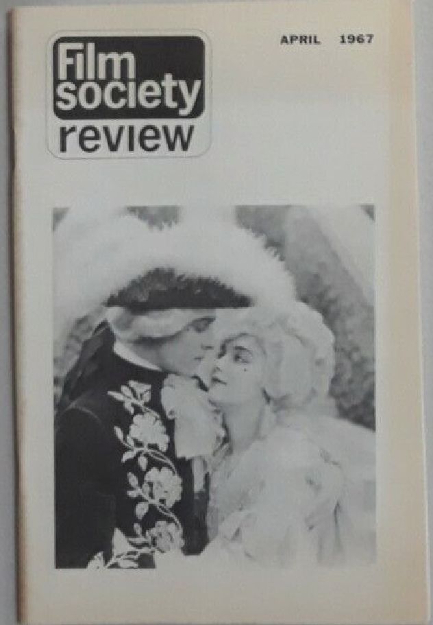 FILM SOCIETY REVIEW magazine side cover  Vol 2 # 8 April 1967
