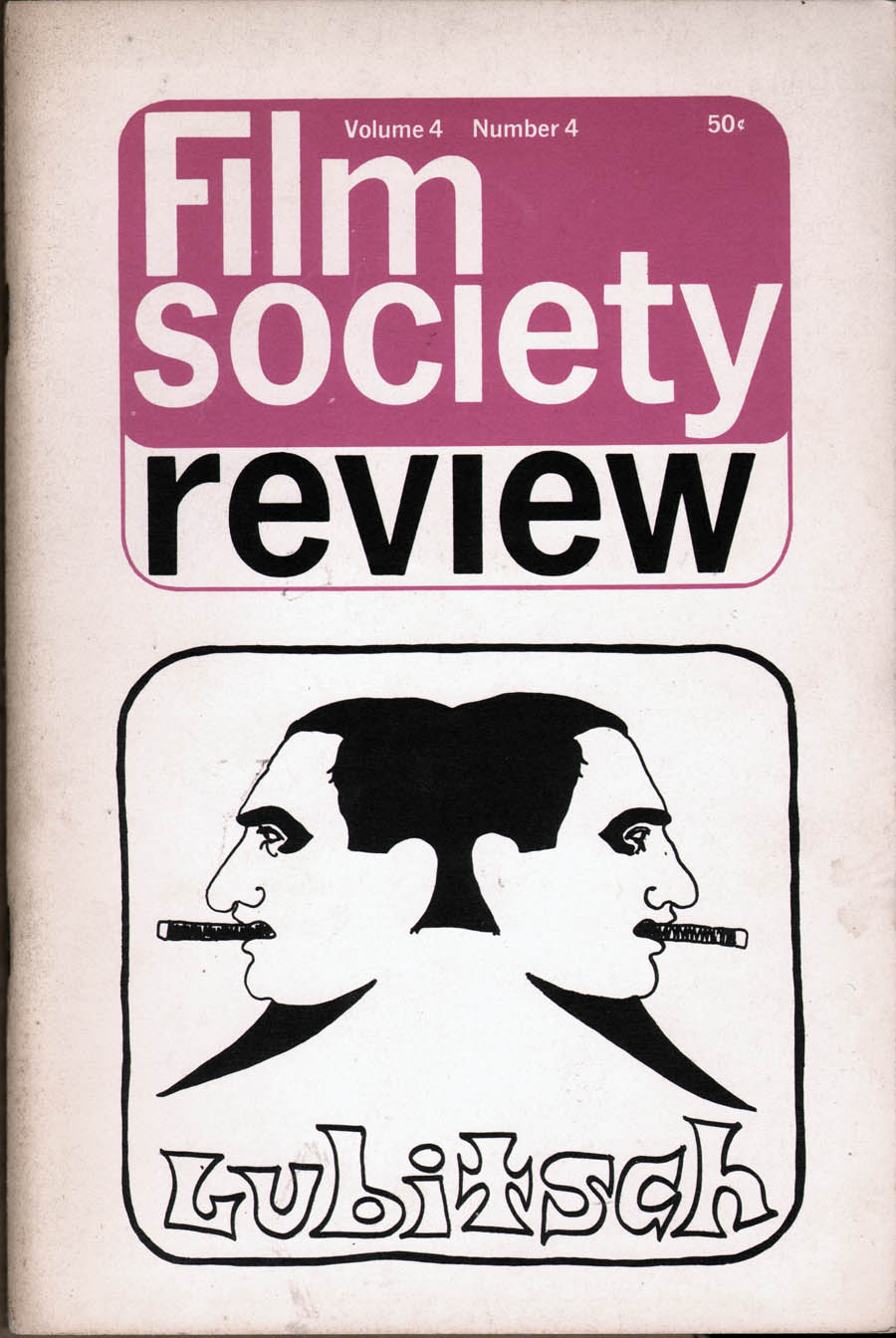 FILM SOCIETY REVIEW magazine side cover  Vol 4 # 4 December 1968