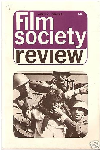FILM SOCIETY REVIEW magazine side cover  Vol 5 # 4 December 1969
