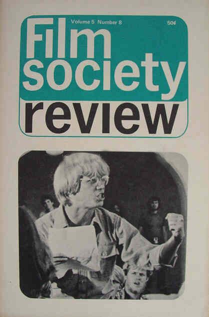FILM SOCIETY REVIEW magazine side cover  Vol 5 # 8 April 1970