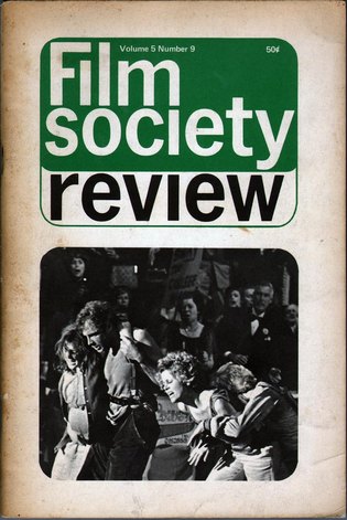 FILM SOCIETY REVIEW magazine side cover  Vol 5 # 9 May 1970
