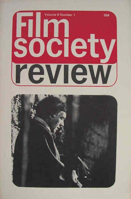 FILM SOCIETY REVIEW magazine side cover  Vol 6 # 1 September 1970
