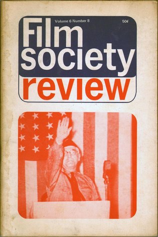 FILM SOCIETY REVIEW magazine side cover  Vol 6 # 8 April 1971