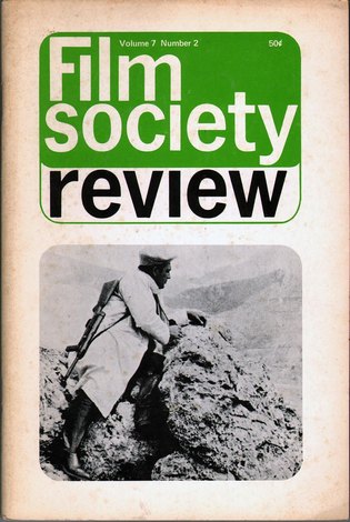 FILM SOCIETY REVIEW magazine side cover  Vol 7 # 2 October 1971