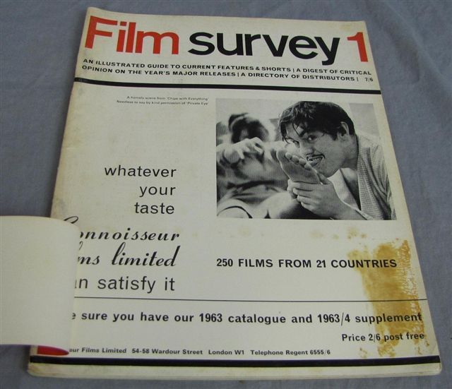 FILM SURVEY magazine side cover Issue 1  1962
