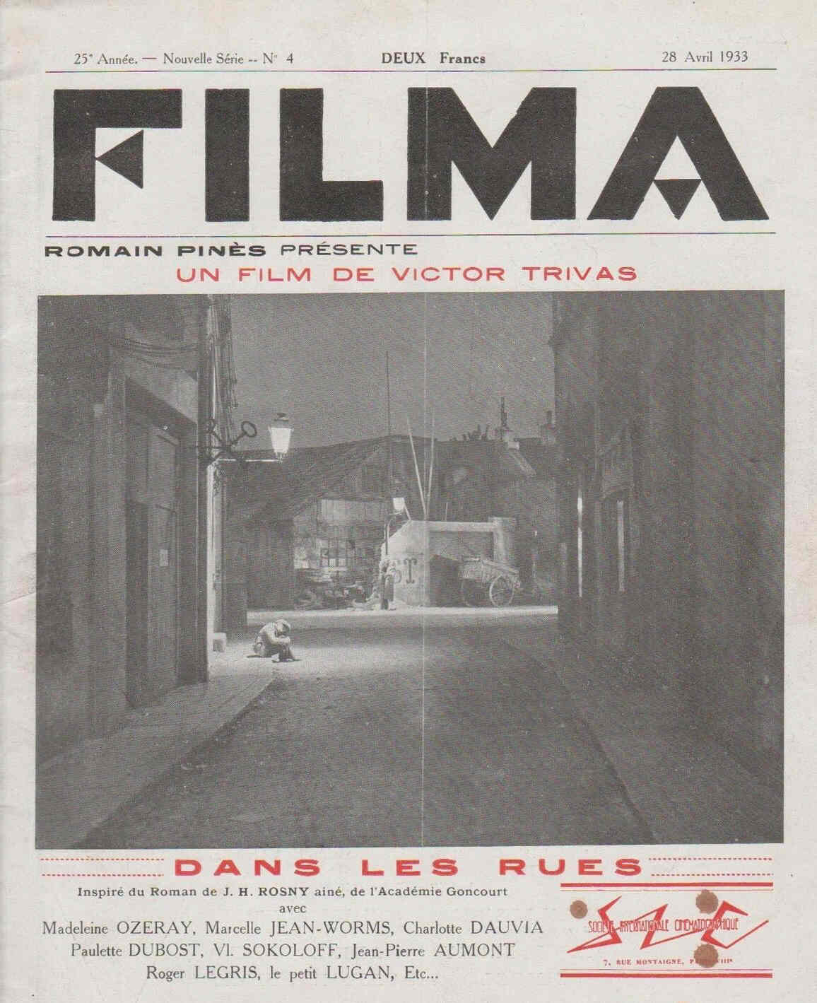 FILMA magazine side cover Issue 4 28 April 1933