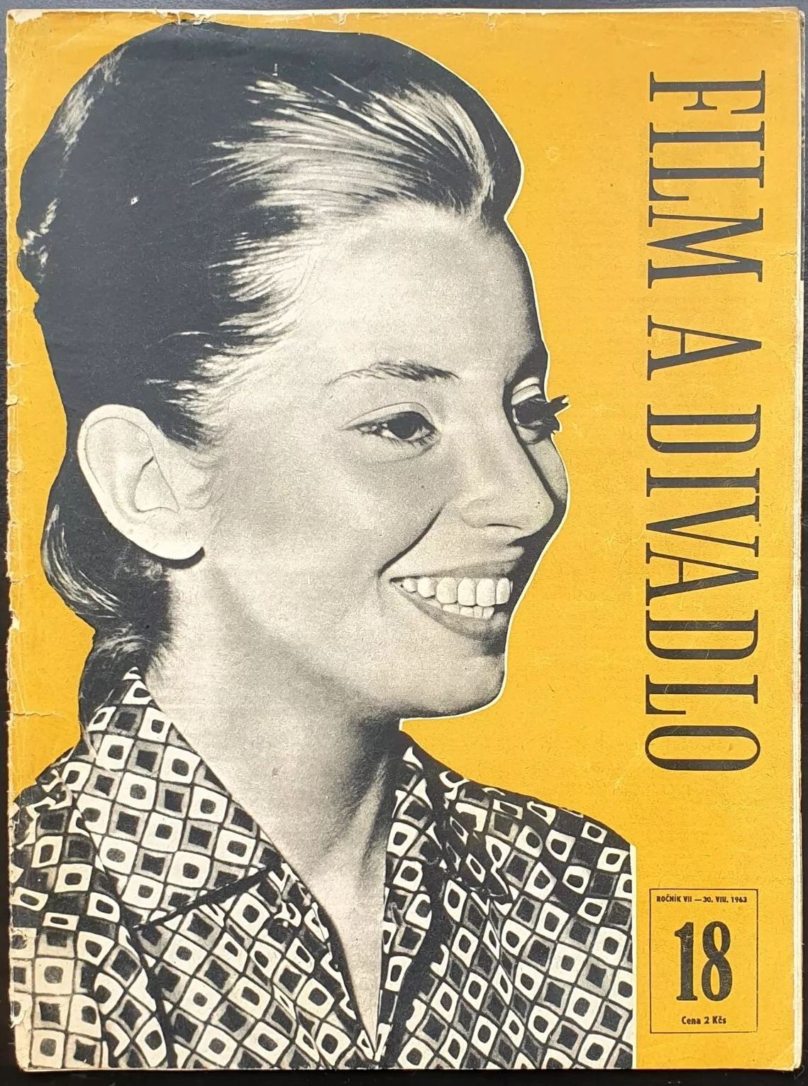FILM A DIVADLO magazine side cover Issue 18  August 1963