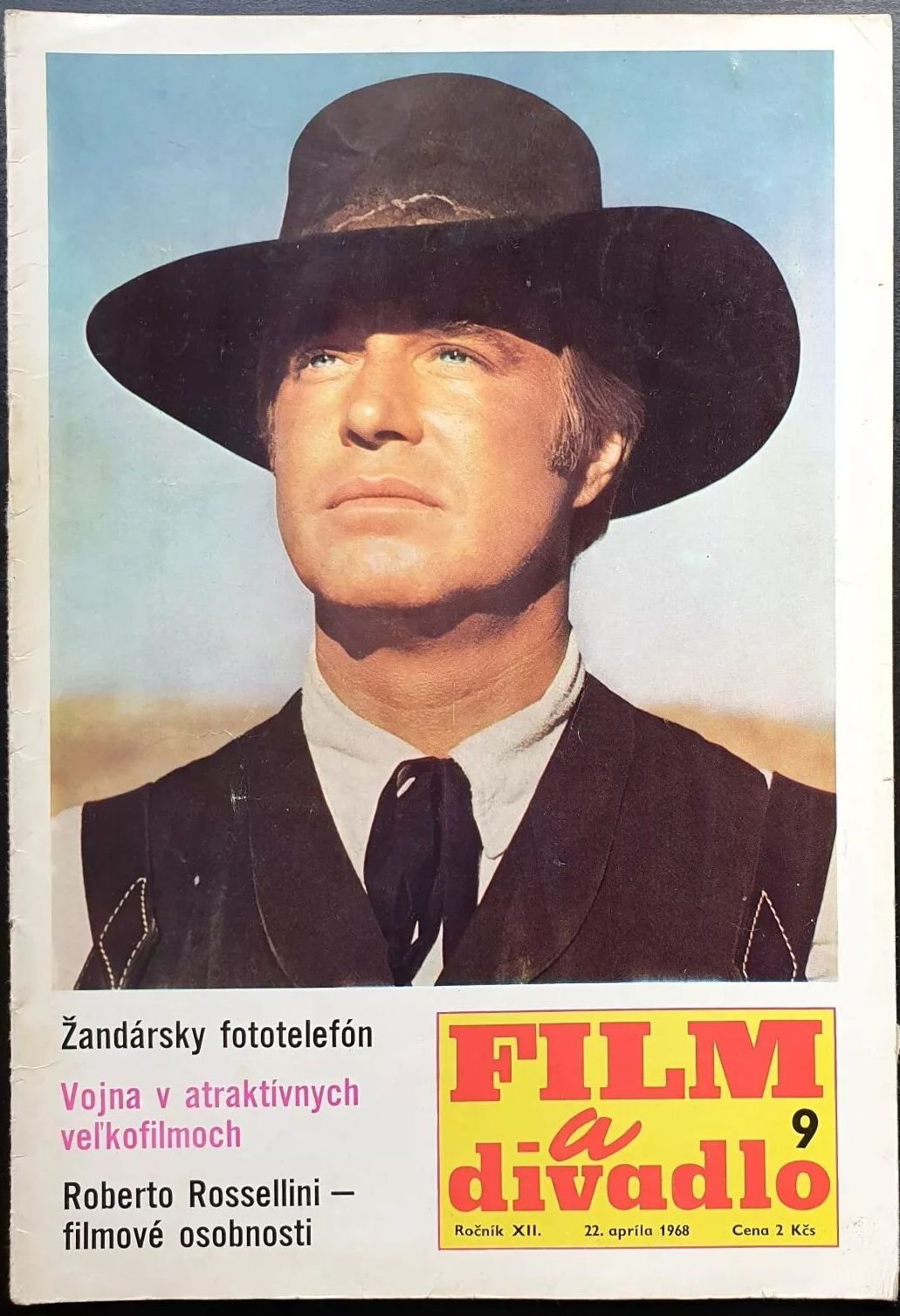 FILM A DIVADLO magazine side cover Issue 9  April 1968