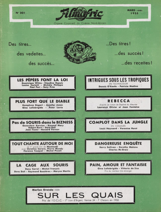 FILMAFRIC magazine side cover Issue 201  March/April 1955