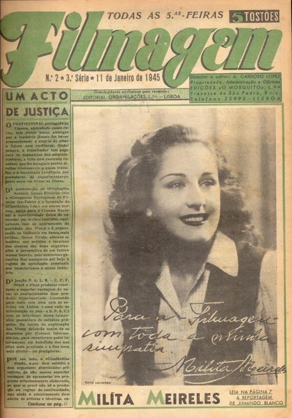 FILMAGEM magazine side cover Issue 2 11 January 1945